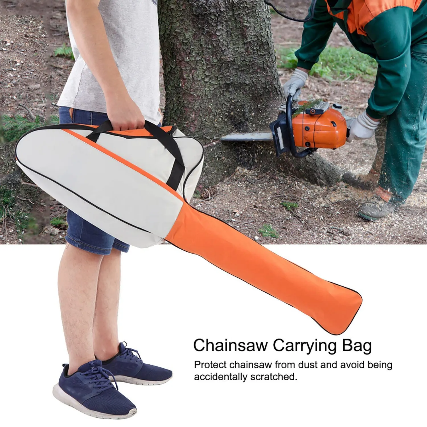 Garosa housse de transport pour tronçonneuse orange 94 cm Oxford