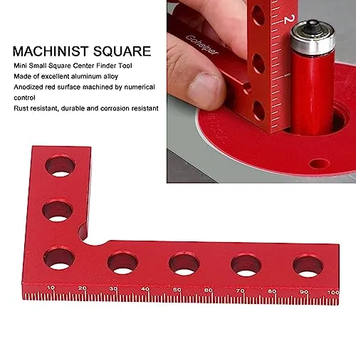 Garosa chercheur de centre carré règle de centrage en aluminium rouge