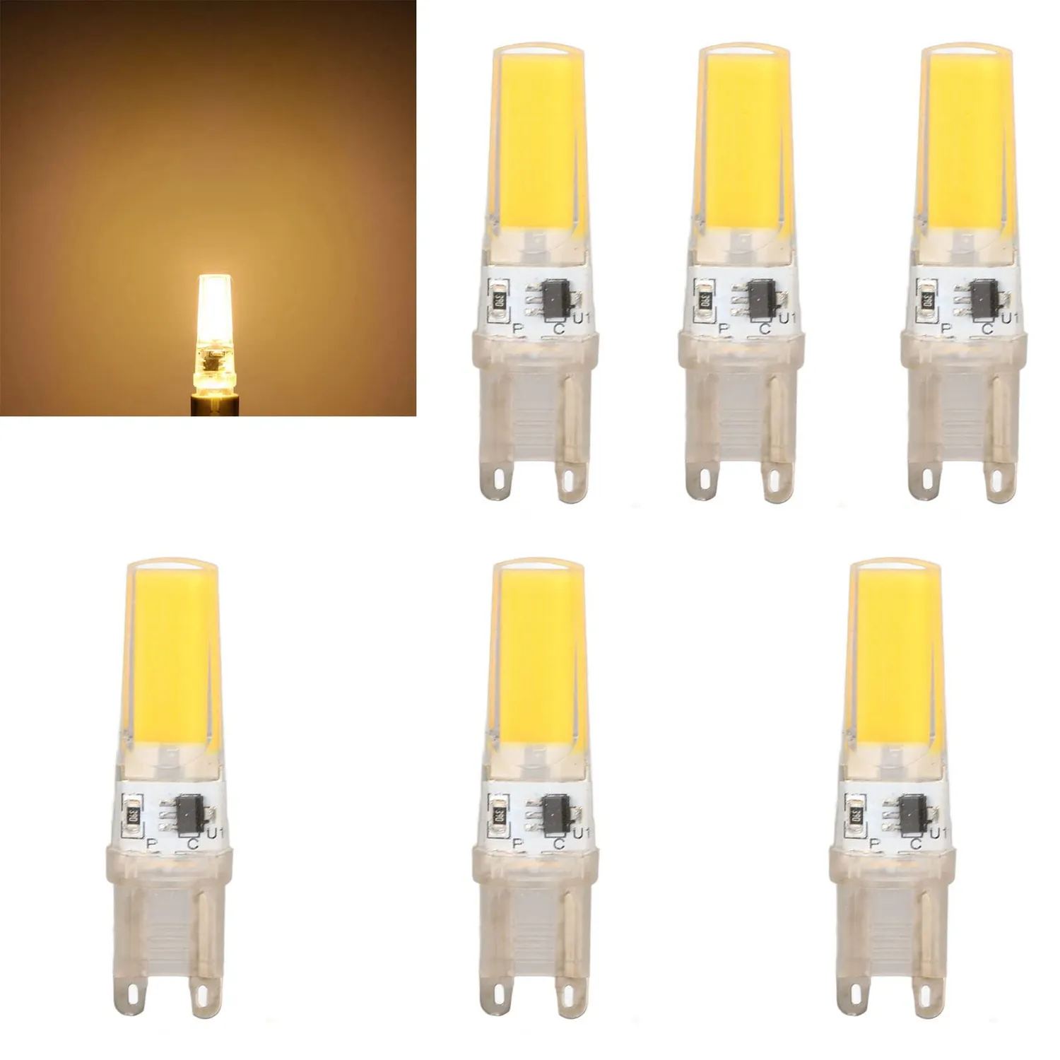 Garosa ampoules LED G9 9W dimmable blanc chaud lot 6