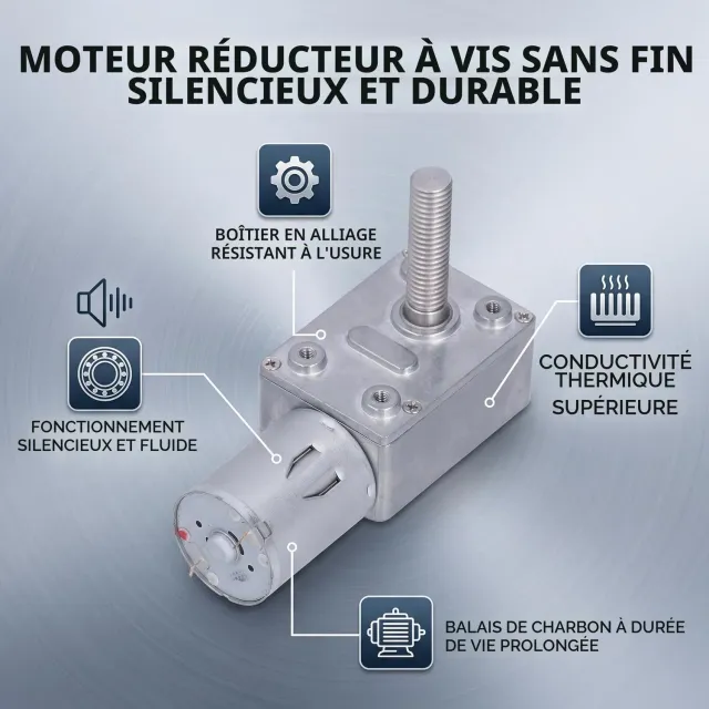 Garosa JGY-370 moteur réducteur 12 V 10 tr/min, arbre M8