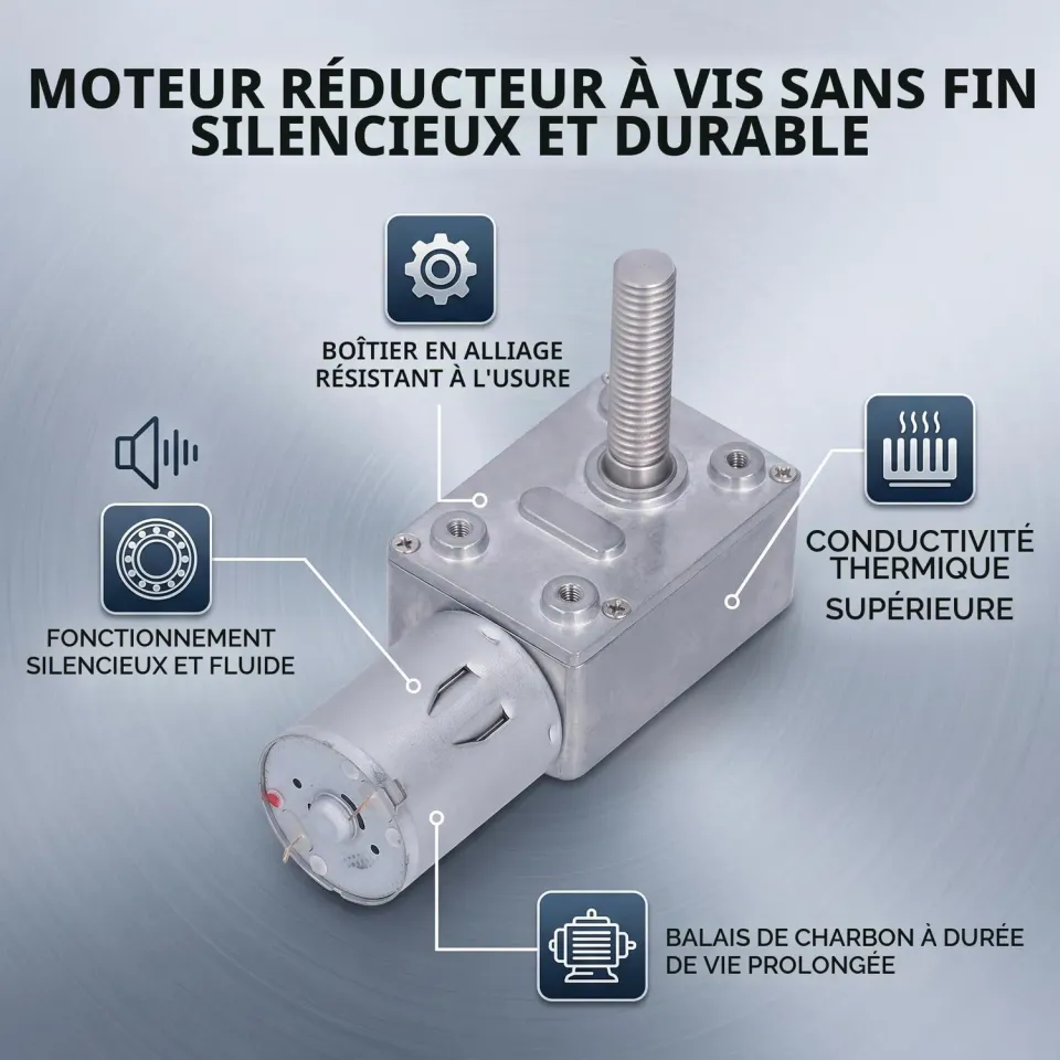 Garosa JGY-370 moteur réducteur 12 V 10 tr/min, arbre M8