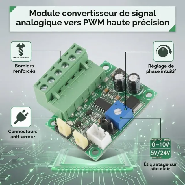 Garosa convertisseur tension analogique 0-5/10 V en PWM réglable