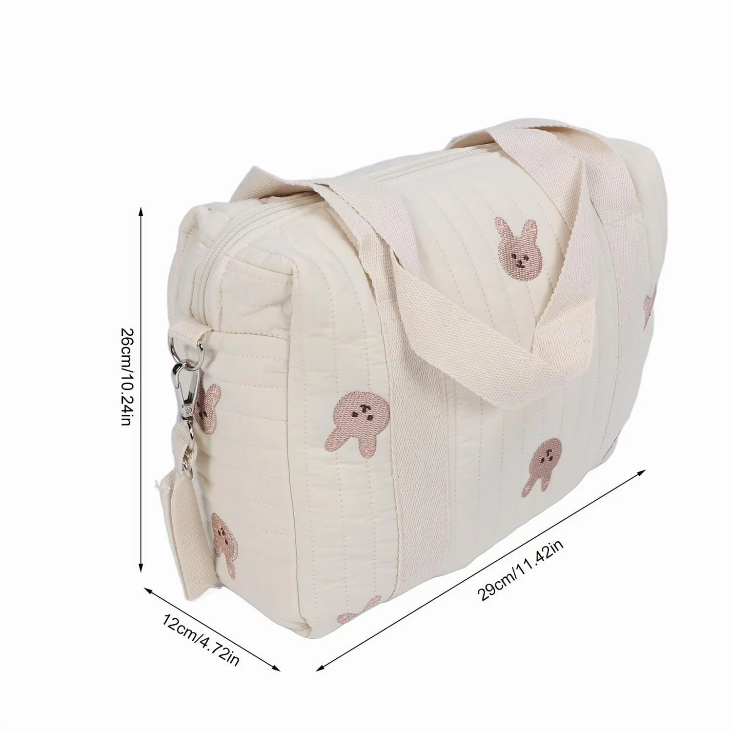 Garosa Sac à Langer Poussette Coton Lapin Grande Capacité