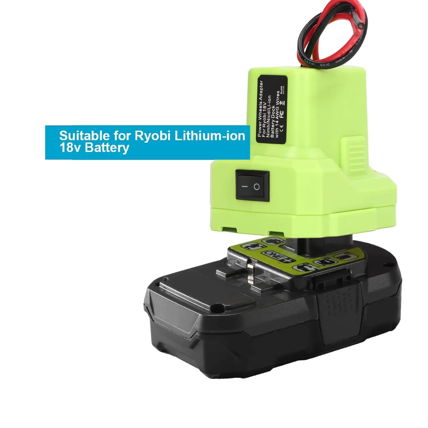 Garosa adaptateur batterie 18V One+ sortie fils 14AWG 200mm