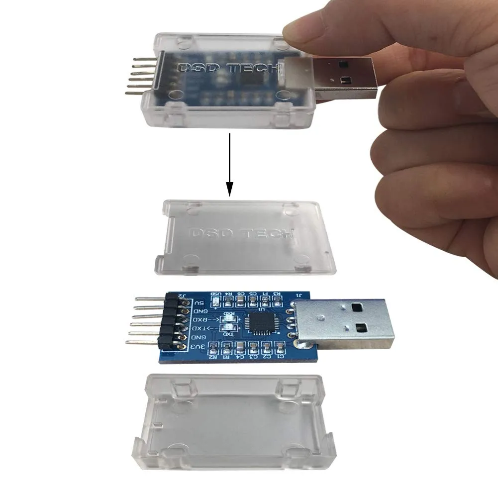 DSD TECH CP2102 convertisseur USB TTL avec câble Dupont 4 broches