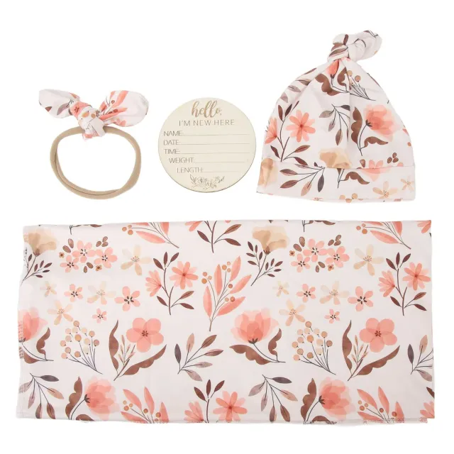 Garosa lange bébé emmaillotage type 2 floral 4 pièces doux