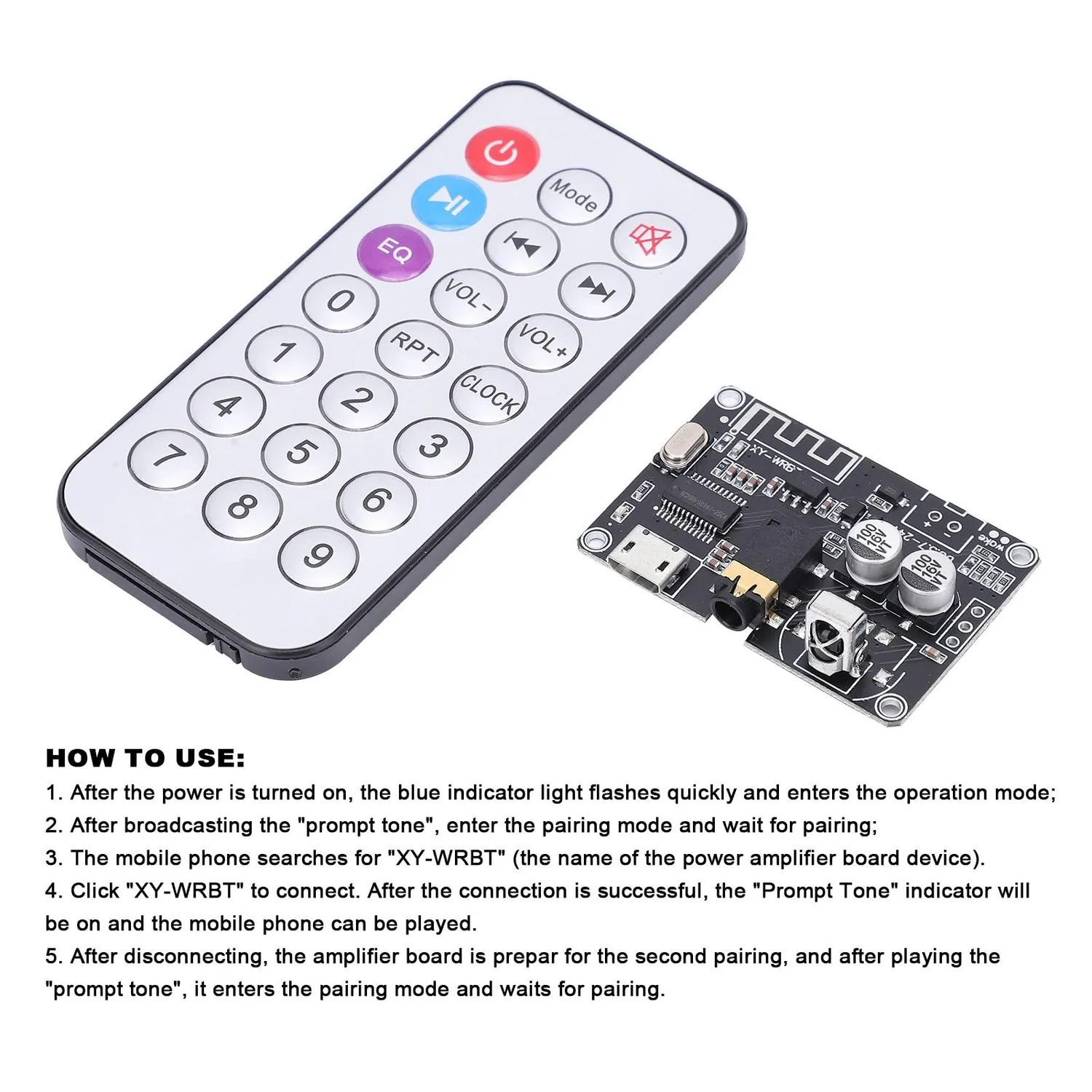 Garosa XY-WRBT carte amplificateur audio Bluetooth 5.0 stéréo