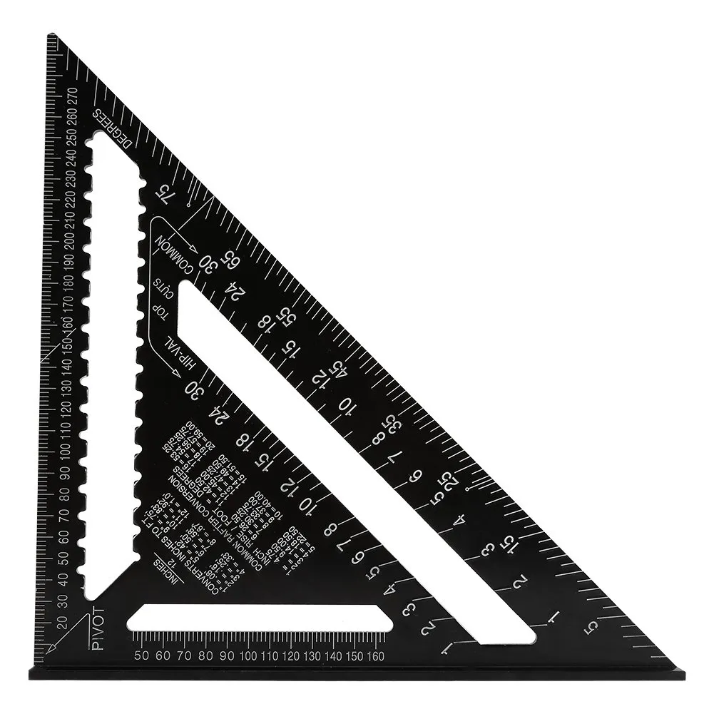 Garosa équerre de charpentier triangulaire 300 mm aluminium noir
