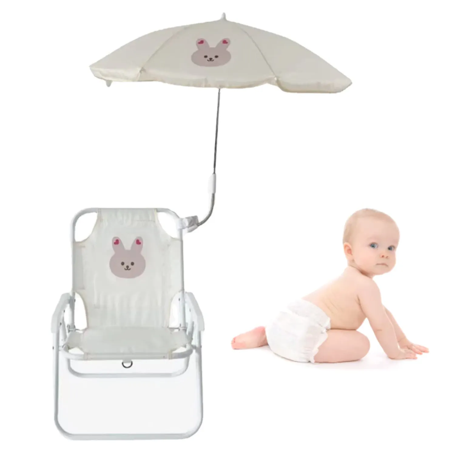 Garosa Chaise camping enfant pliable lapin parapluie