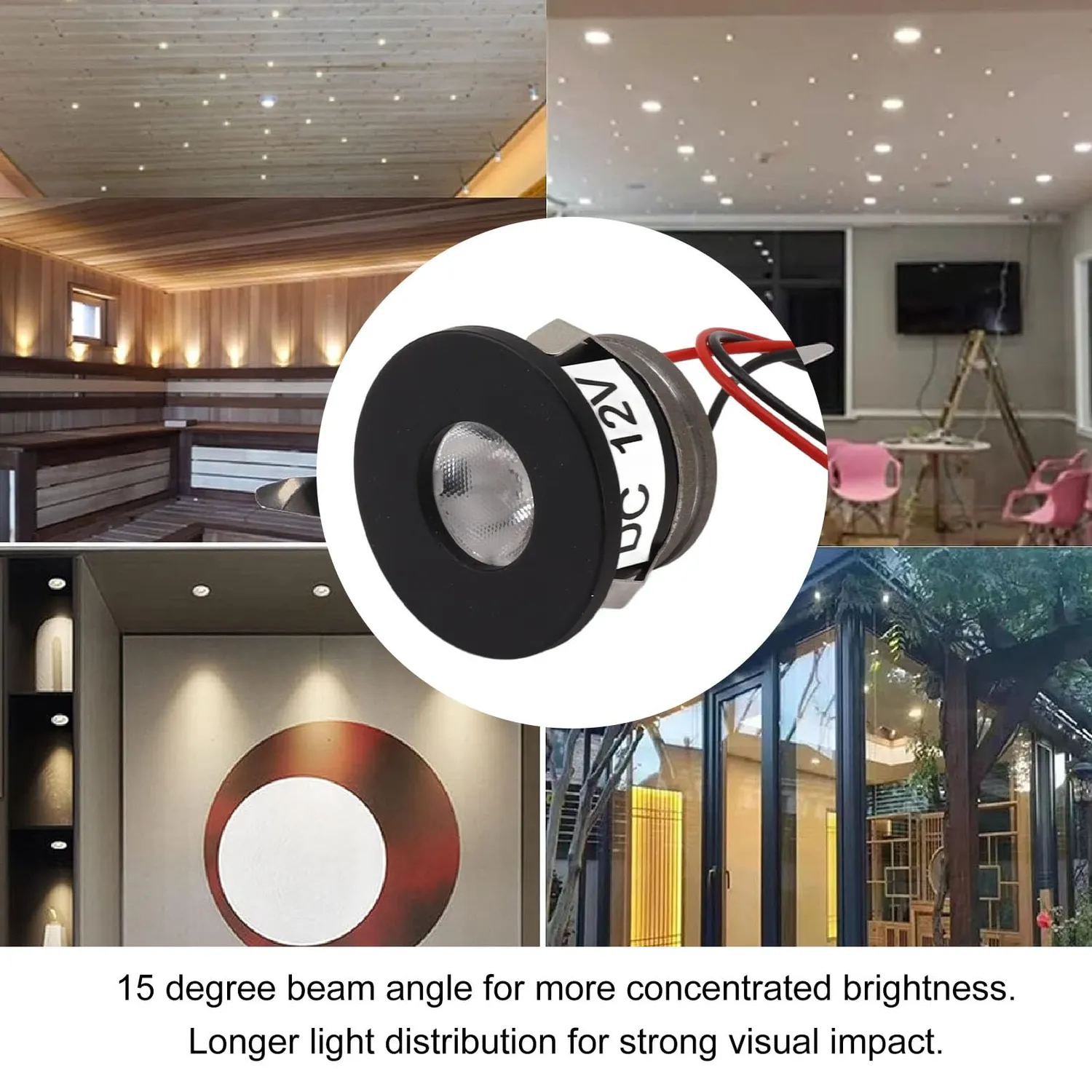 Garosa Mini Spot LED Encastrable 12V 15° Lot de 2