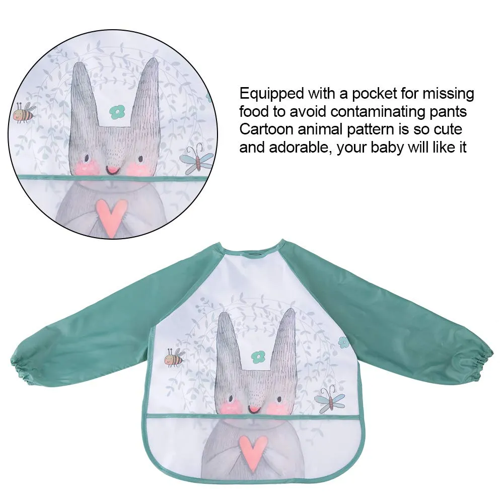 Garosa bavoir bébé manches longues lapin vert imperméable