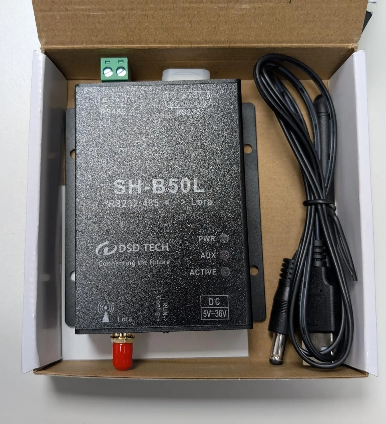 PLC Tech SH-B50L adaptateur LoRa RS485/RS232 5–24 V industriel