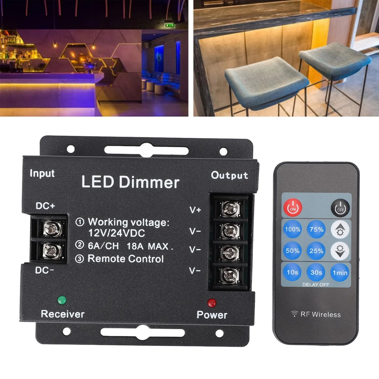 Garosa variateur LED RF télécommande 11 touches DC 12-24V PWM