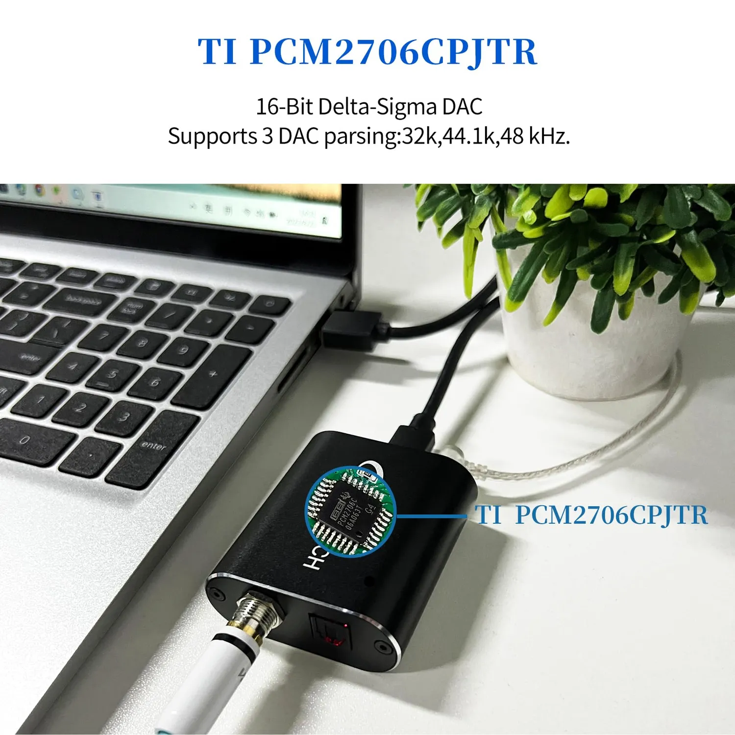 DSD TECH SH-AU01B adaptateur audio USB Toslink coaxial 3,5 mm