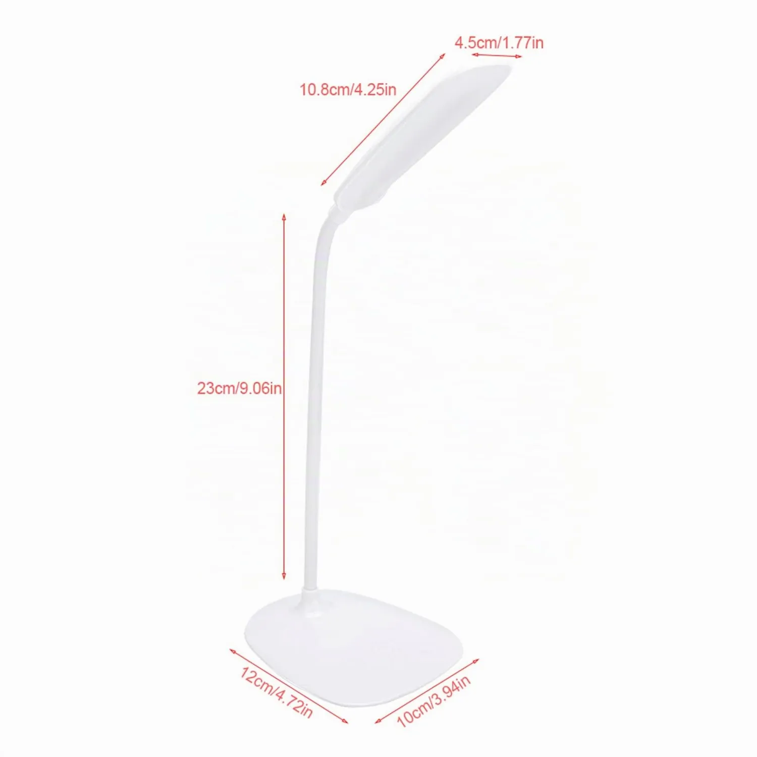 Garosa lampe de bureau LED col de cygne USB rechargeable tactile blanche