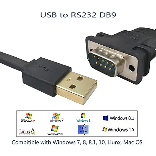 DSD TECH SH-RS232D2 câble USB vers série RS232 DB9 1,8 m