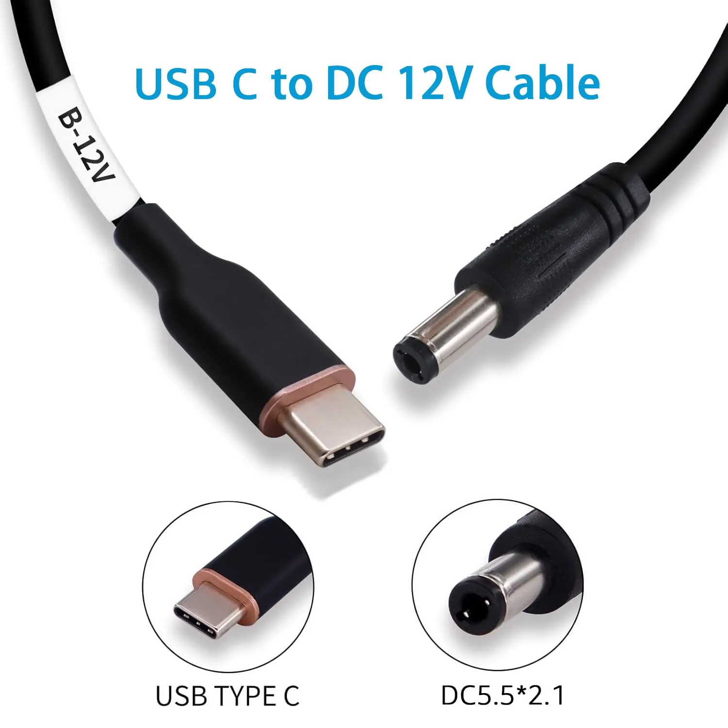 DSD TECH MagicConn SH-CP12B câble USB-C PD vers DC 12 V