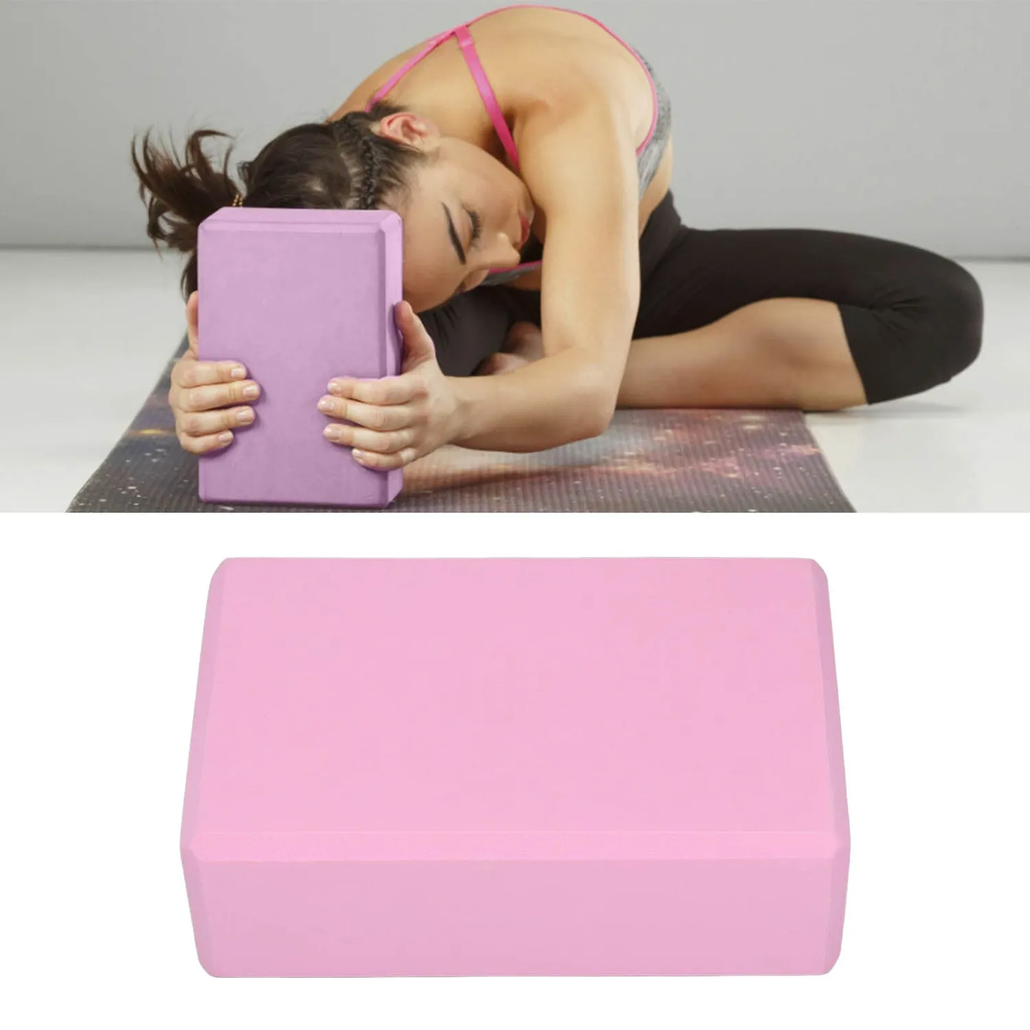 Garosa blocs yoga mousse rose lot 2 antidérapants