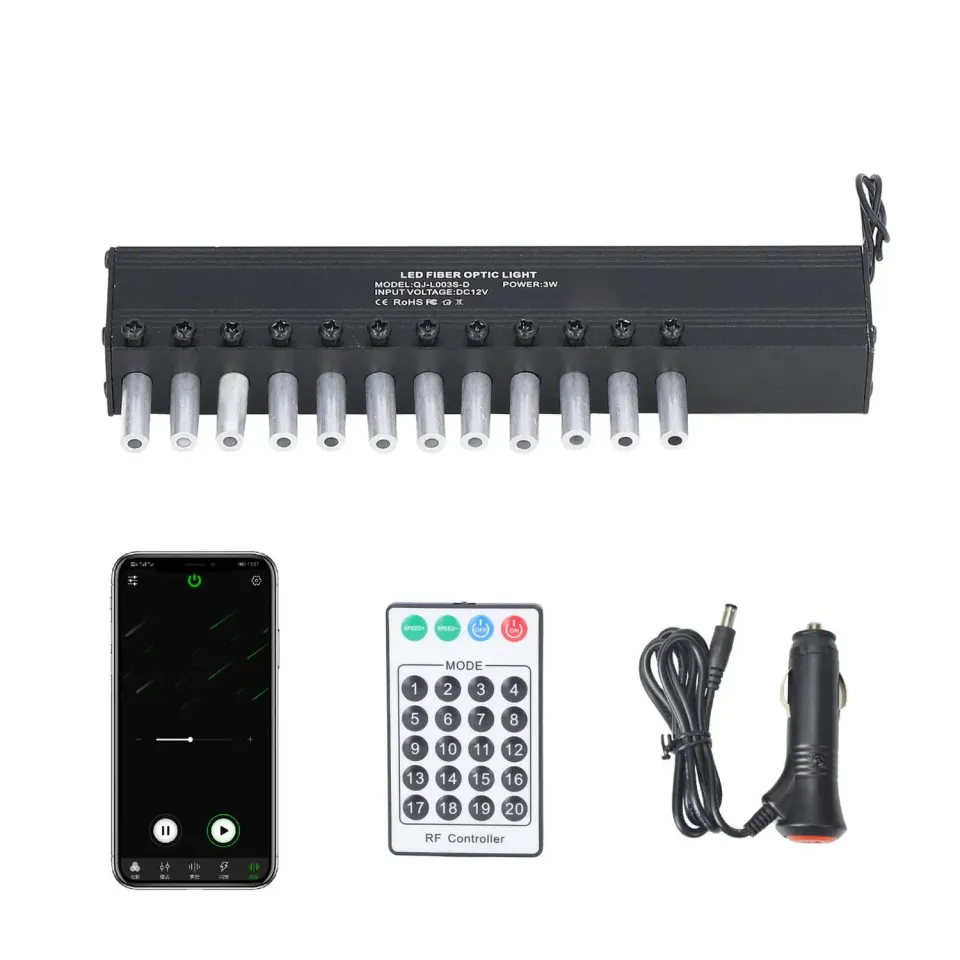 Garosa Plafonnier fibre optique ciel étoilé Bluetooth 12 trous