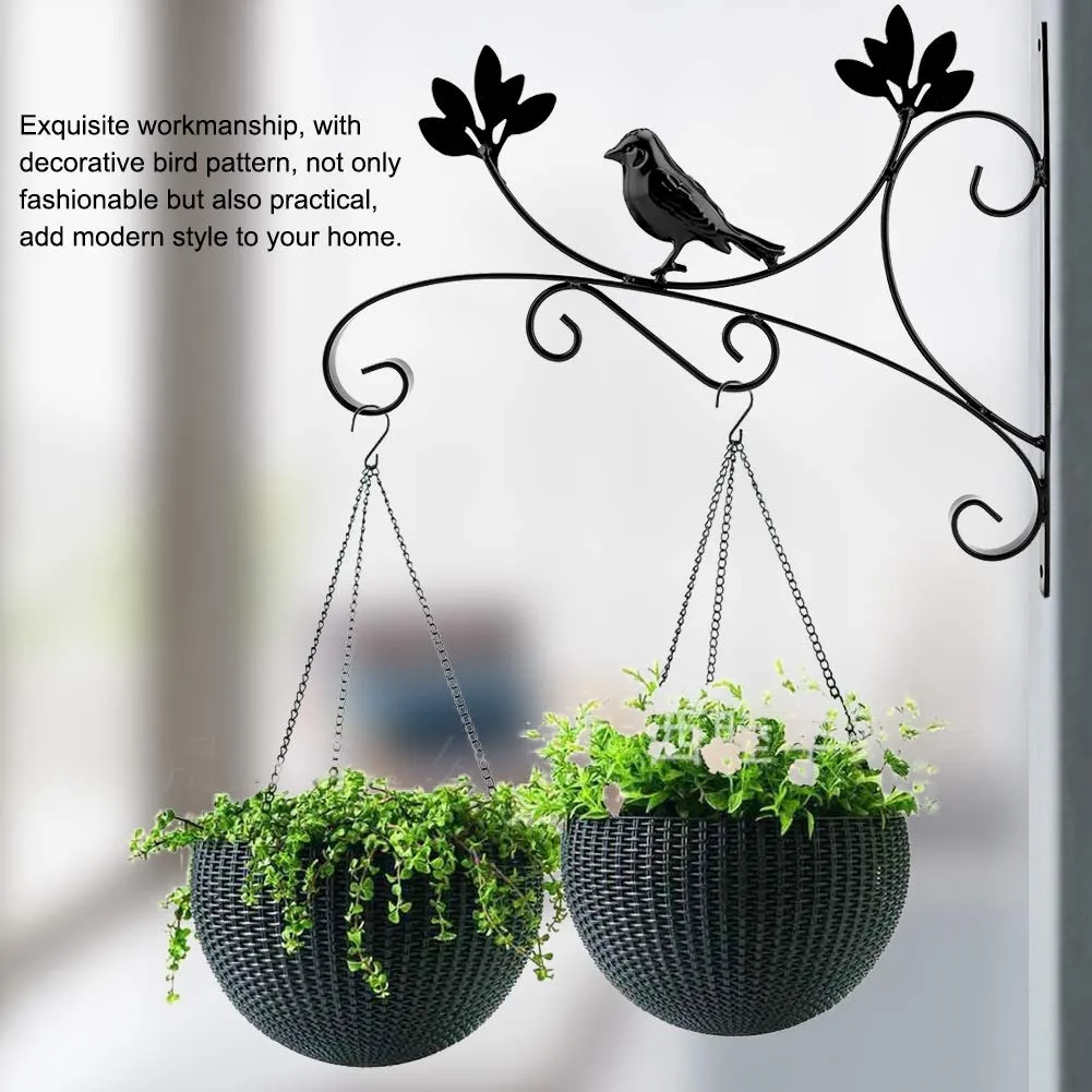 Garosa support mural en fer pour plantes motif oiseau