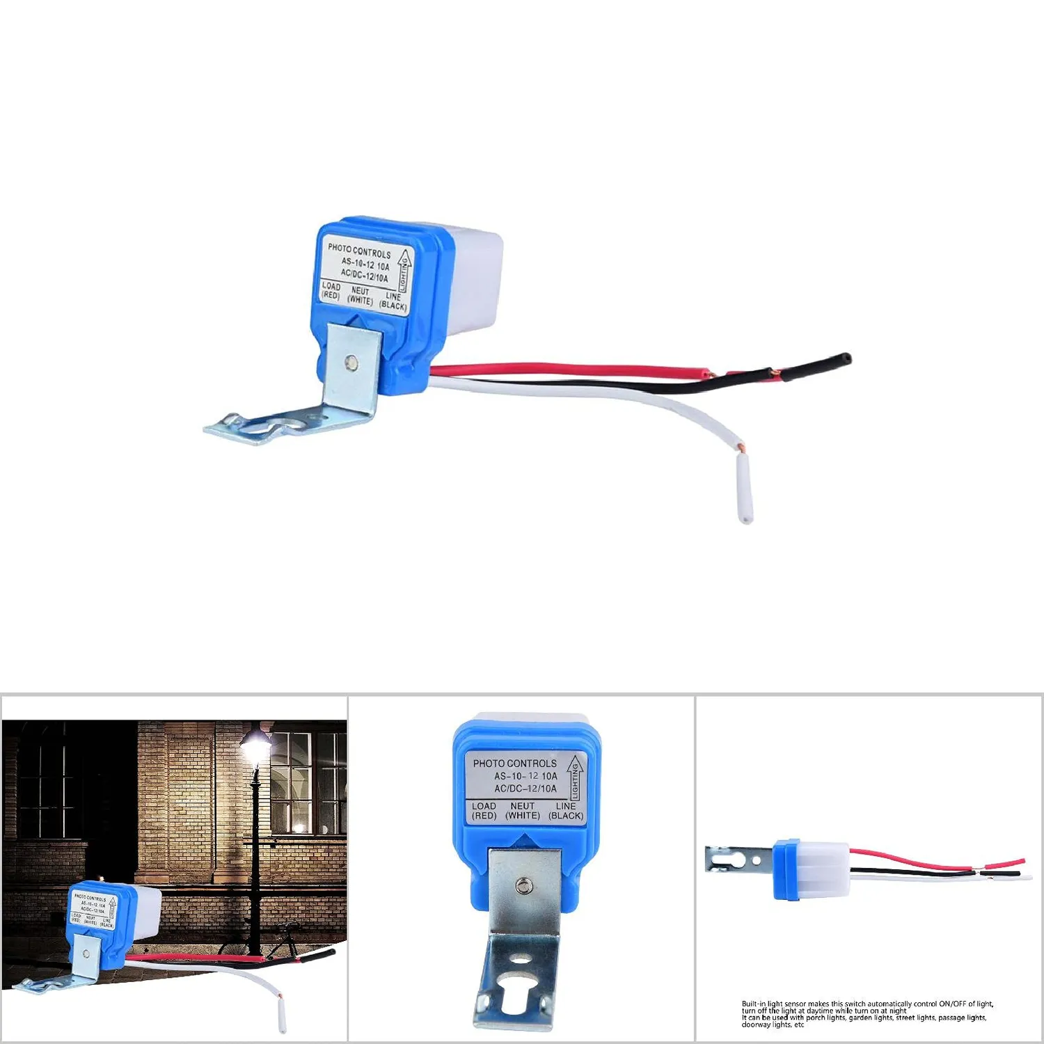 Garosa interrupteur crépusculaire 12 V 10 A pour éclairage automatique