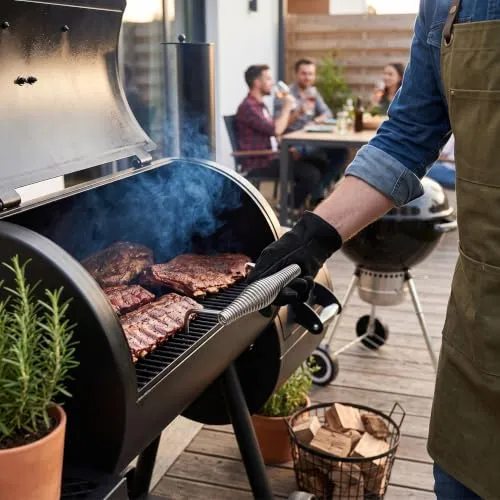 Garosa poignée à ressort pour barbecue 14 cm acier nickelé