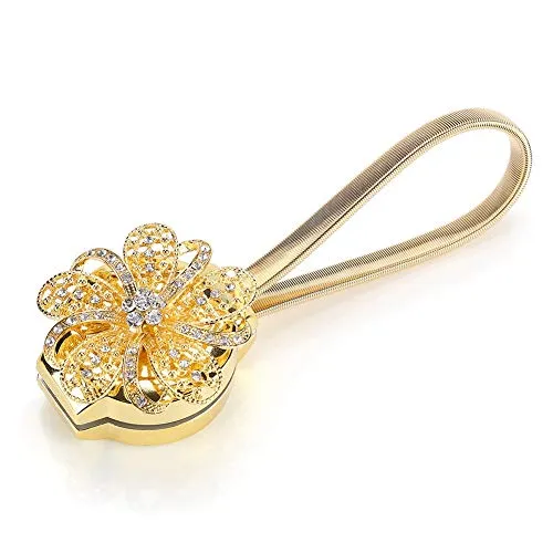 Garosa embrasse magnétique pour rideau dorée fleur à strass