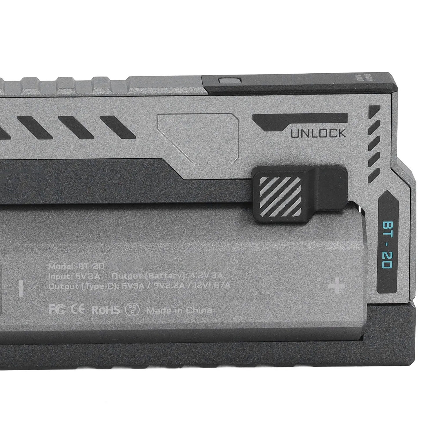 Garosa chargeur portable 2 en 1 batterie 20700 15W argent