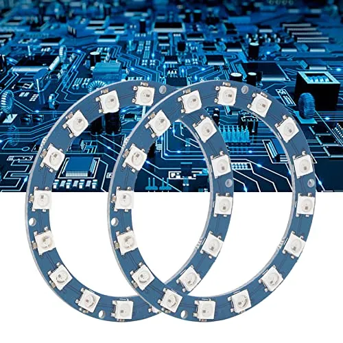 Garosa anneau LED RGB WS2812B 16 × 5050, lot de 2, 5 V