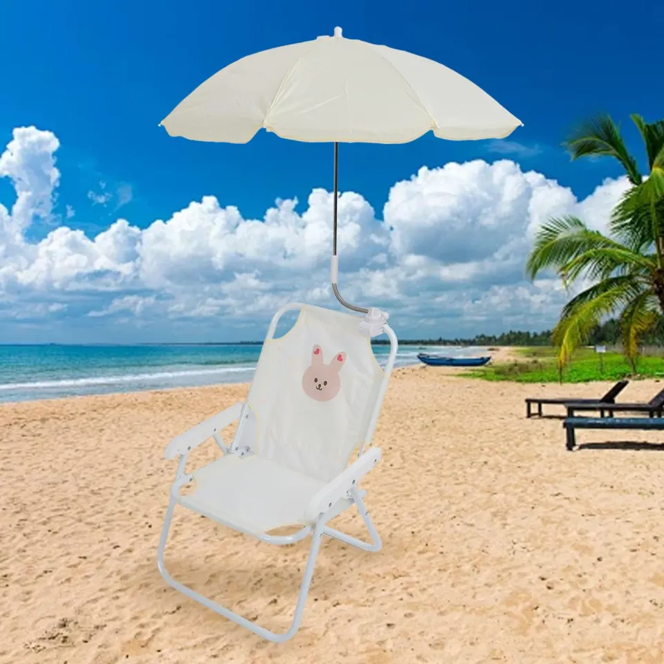 Garosa chaise de plage enfant pliable Lapin avec parasol