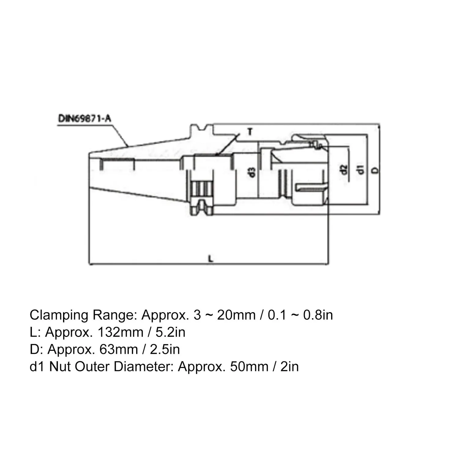 Garosa SK40-ER32-70 porte-pince CNC précision 0,005 mm