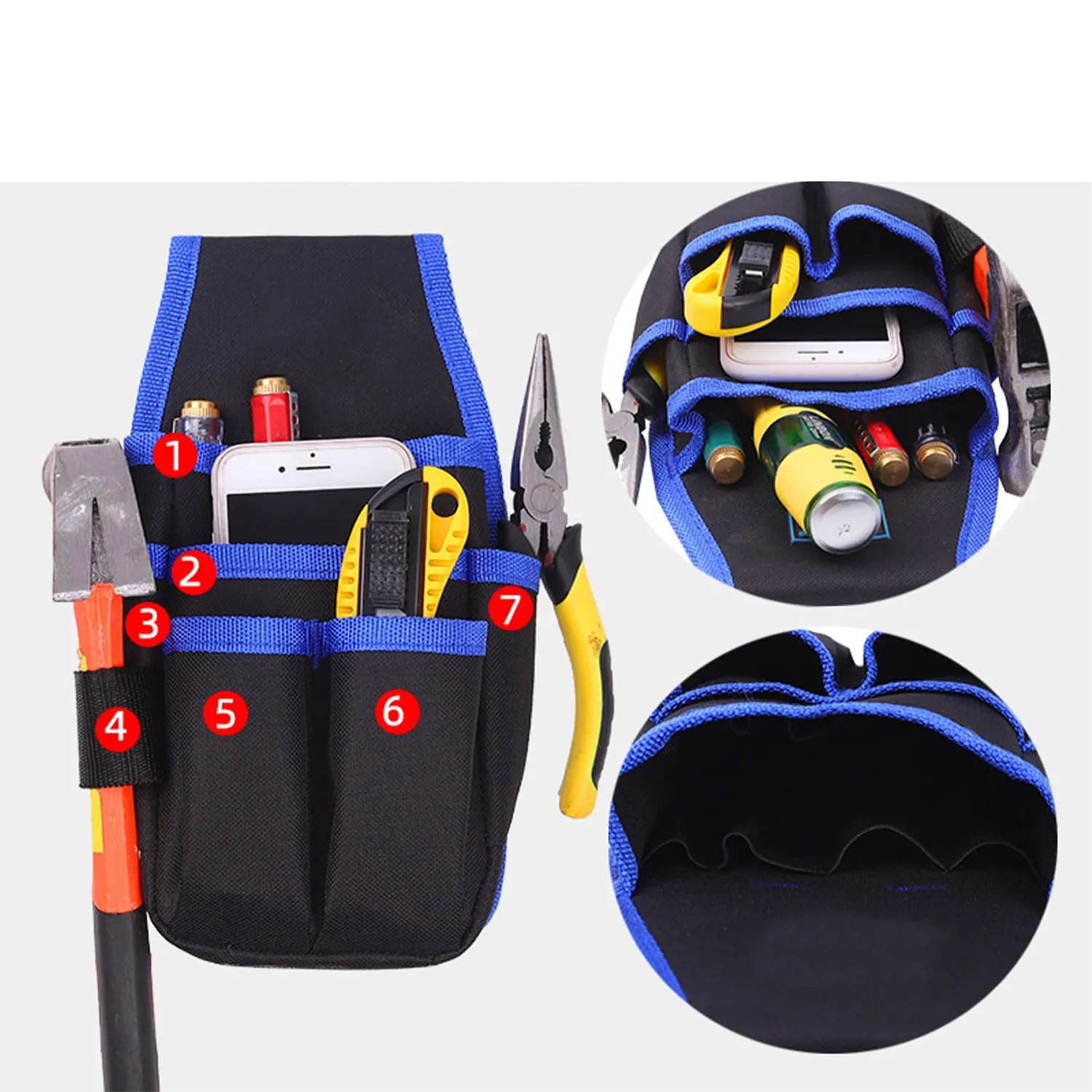 Garosa pochette à outils bleue ceinture multi-poches
