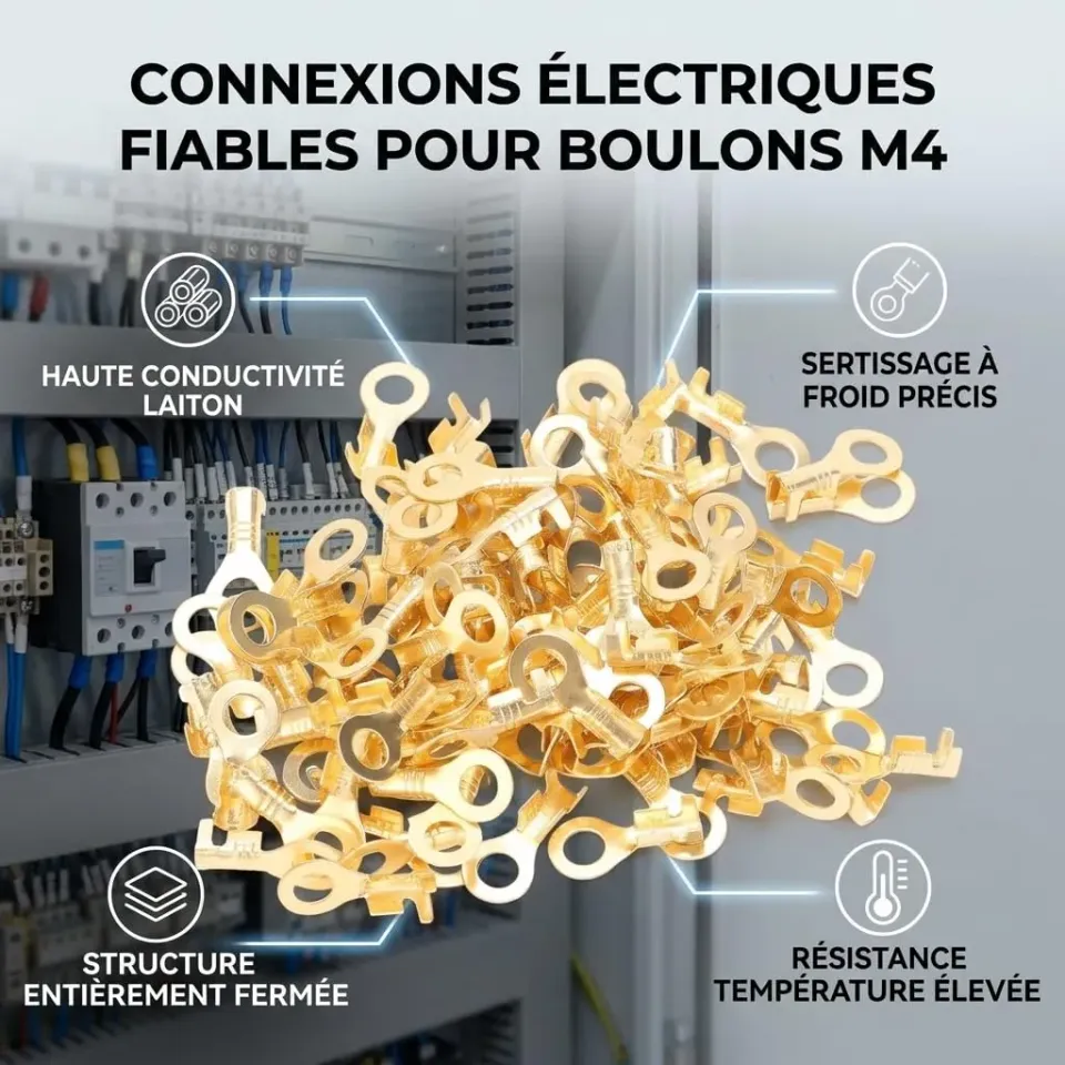 Garosa cosses à anneau M4 100 pièces en laiton