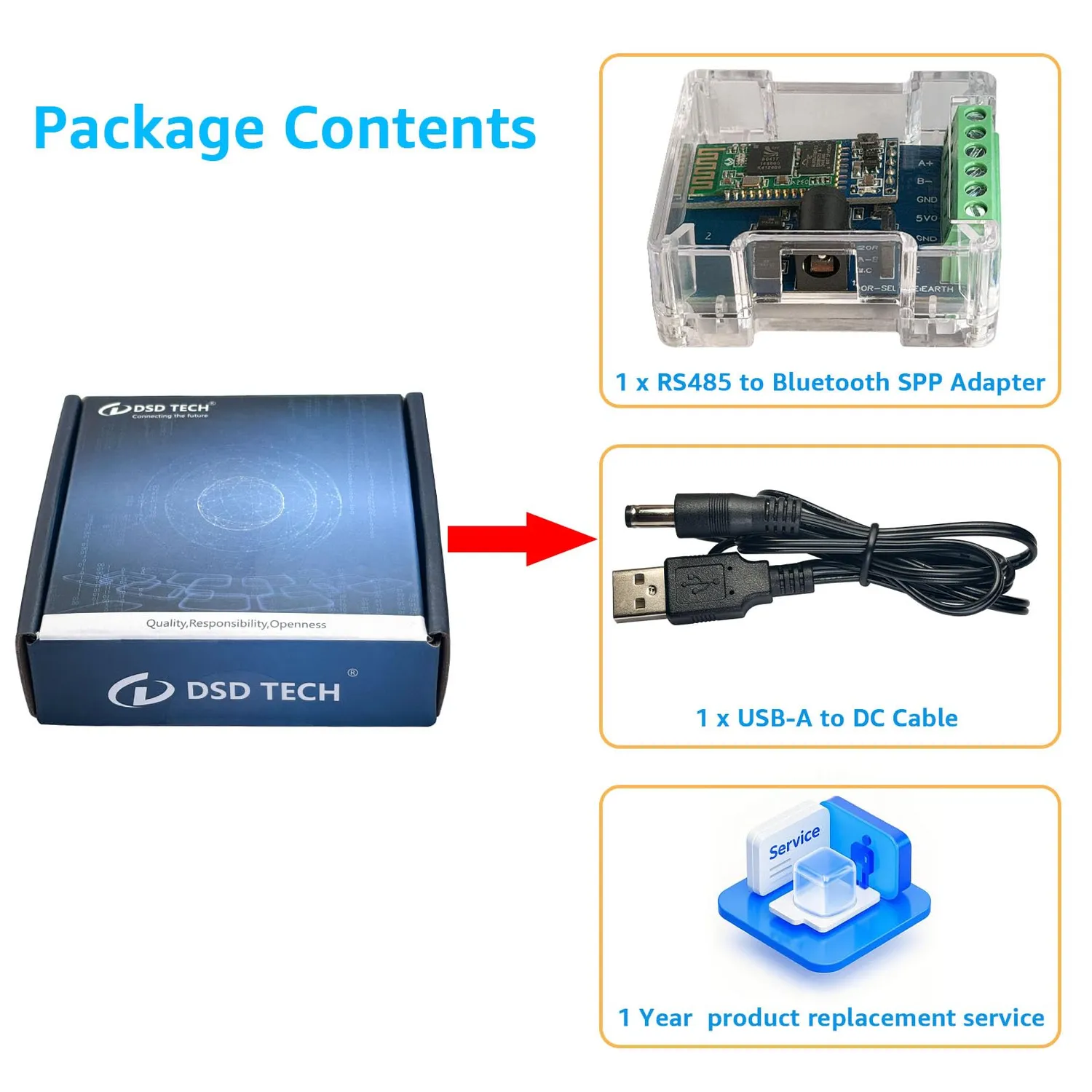 DSD TECH SH-B20 adaptateur RS485 Bluetooth 2.0