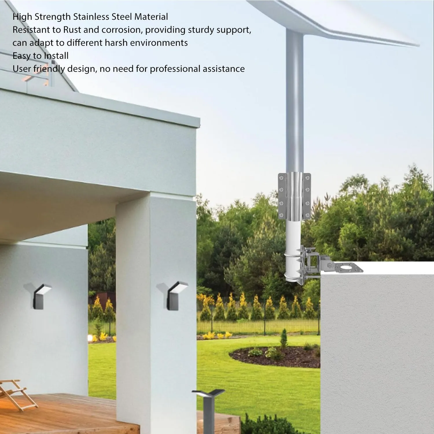Garosa STL T01 Kit Support Antenne Poteau Inoxydable