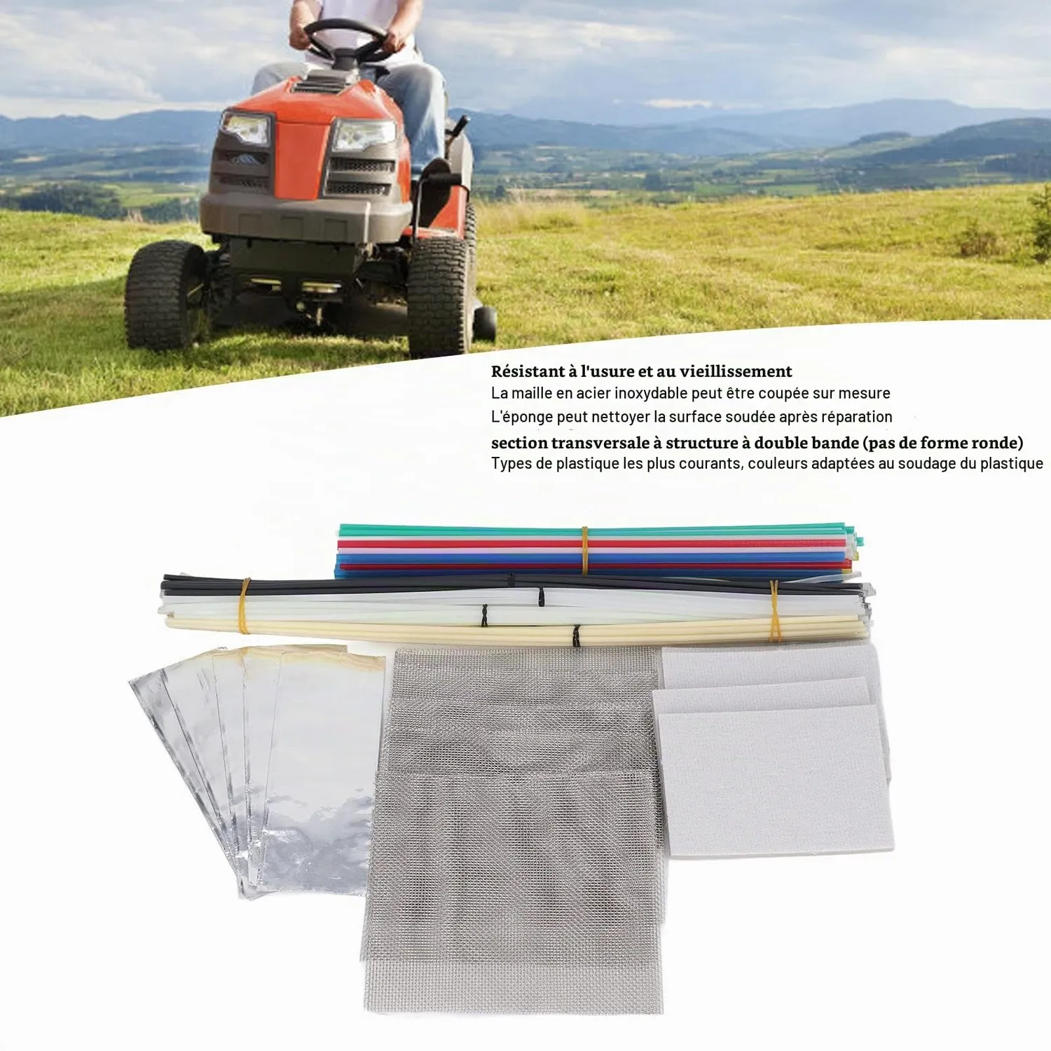 Garosa Kit baguettes soudure plastique 106 pièces 7 types