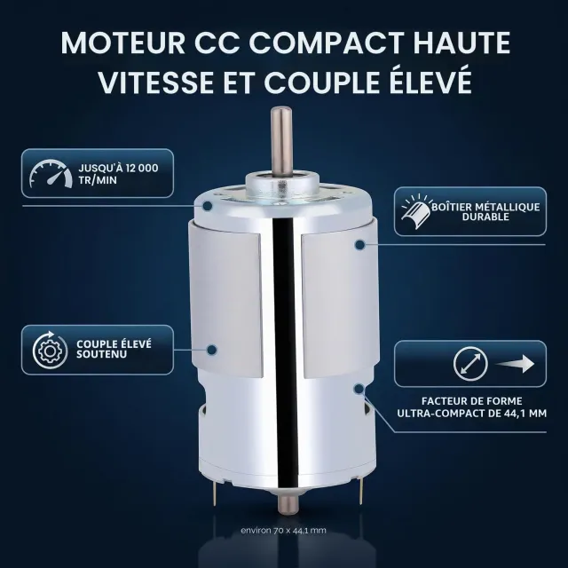 Garosa moteur électrique CC 12 V 100 W 12 000 tr/min, arbre 5 mm
