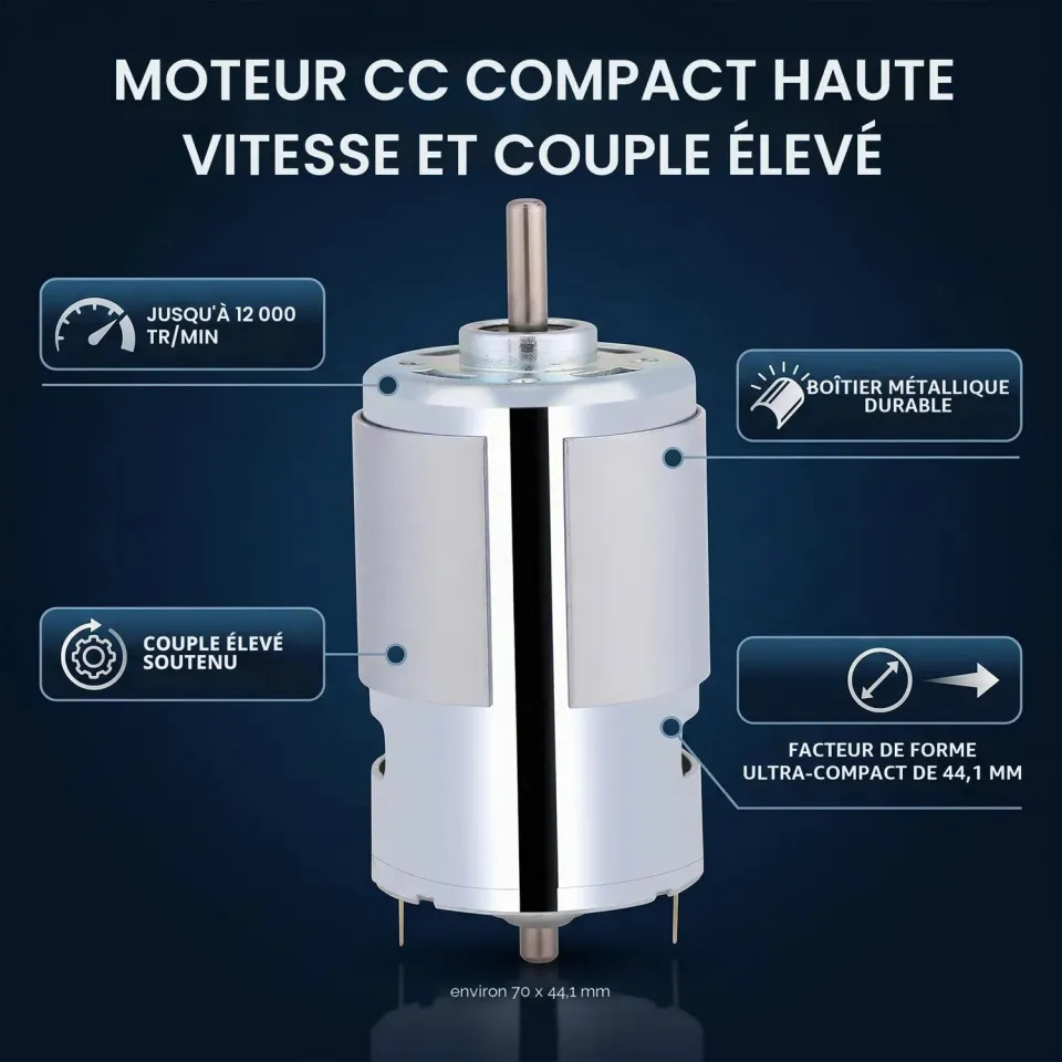 Garosa moteur électrique CC 12 V 100 W 12 000 tr/min, arbre 5 mm