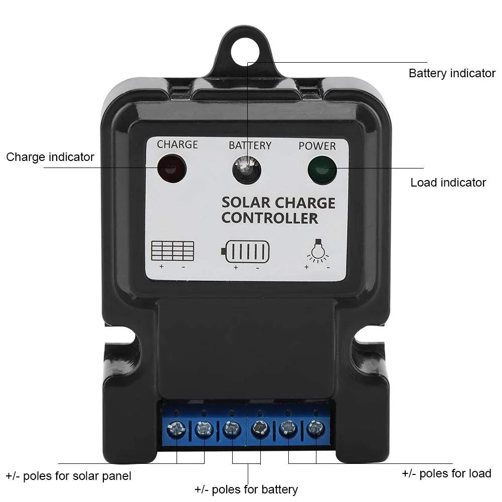 Garosa DHS-5S6V/12V 10A régulateur de charge solaire PWM