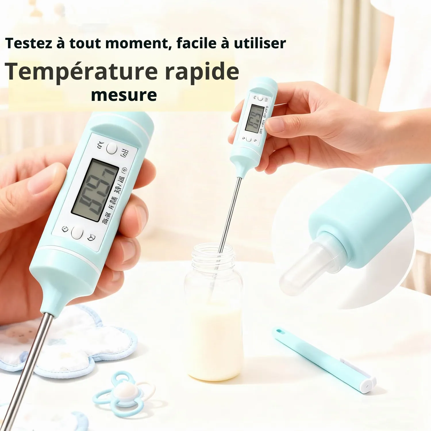 Garosa thermomètre électronique pour biberon à sonde longue