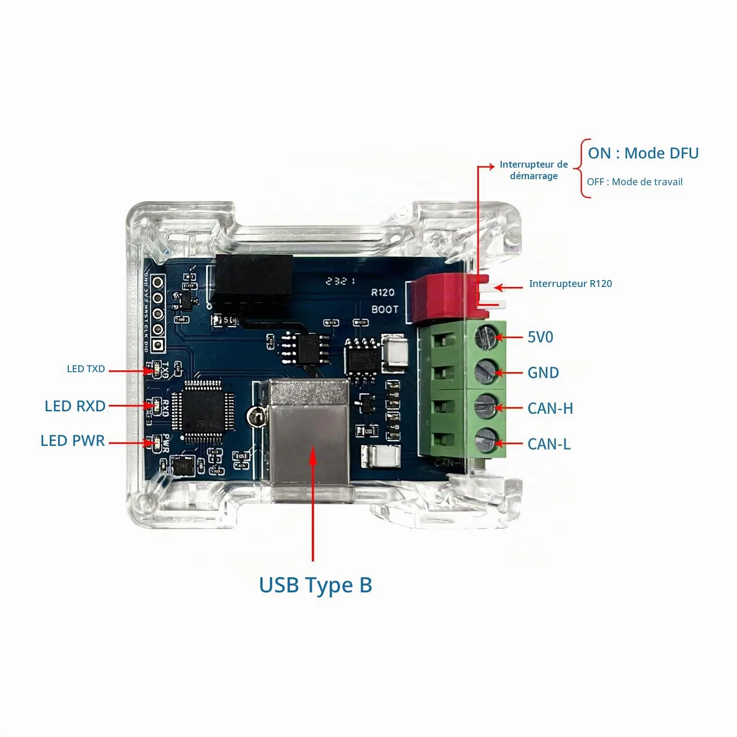 DSD TECH CAN BUS SH-C30G adaptateur USB-CAN isolé 1 Mbit/s