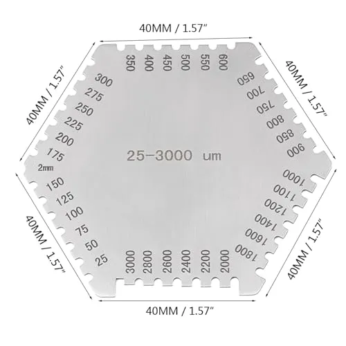 Garosa peignes film humide inox 25-3000µm 5 pièces