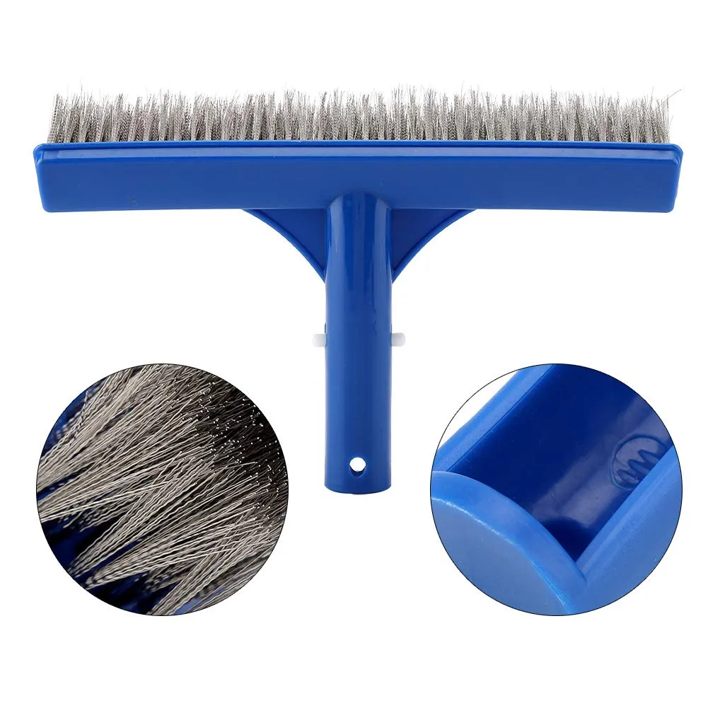 Garosa brosse de paroi pour piscine bleue 25,2 × 4,5 cm à poils acier