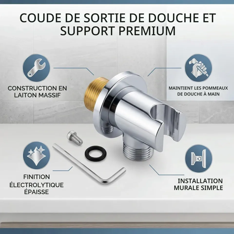 Garosa coude support de douche en laiton réglable