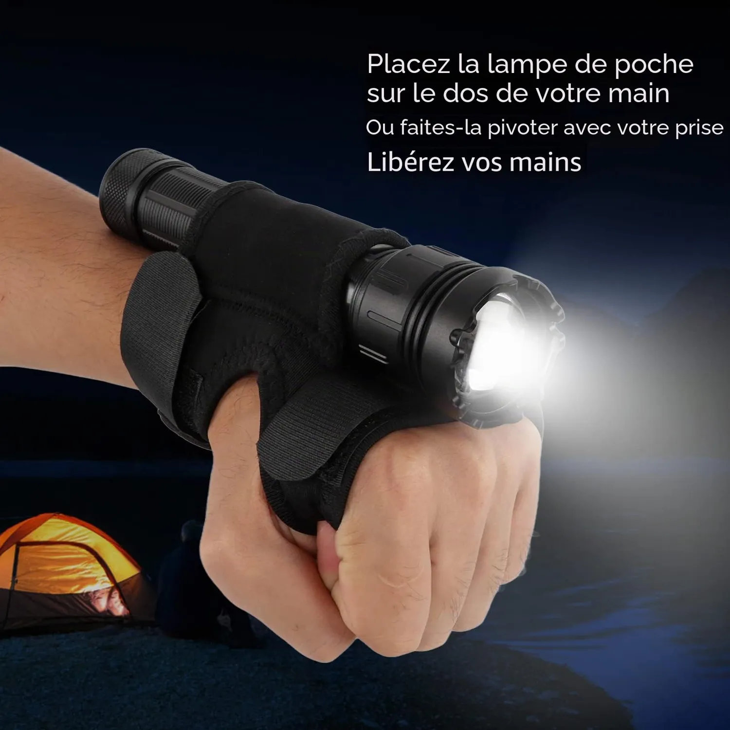 Garosa support de lampe torche mains libres 25–30 mm, nylon