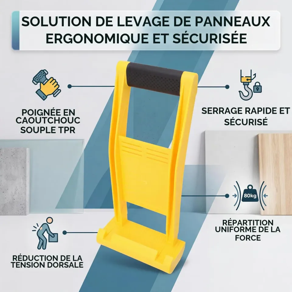 Garosa support transport cloison sèche 80 kg poignée TPR