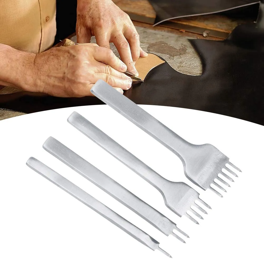 Garosa kit poinçon cuir 4 pièces 3 mm acier