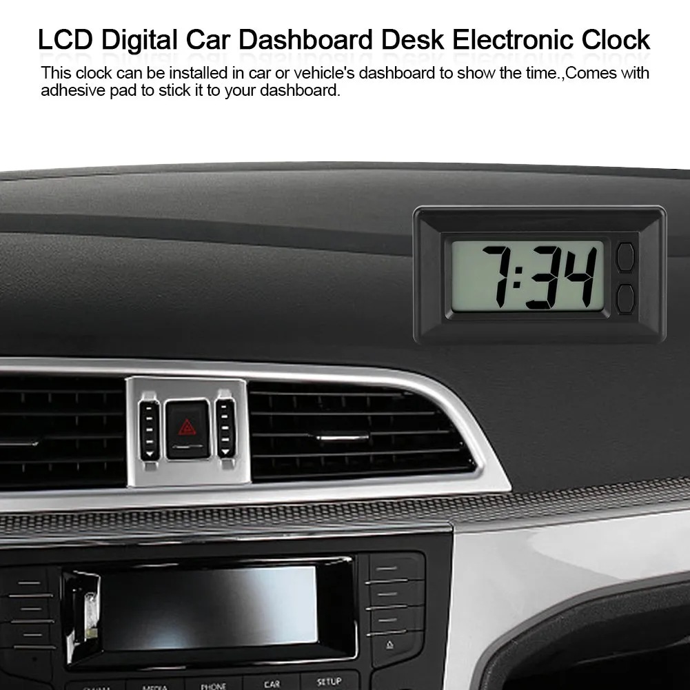 Garosa horloge numérique LCD pour voiture avec adhésif