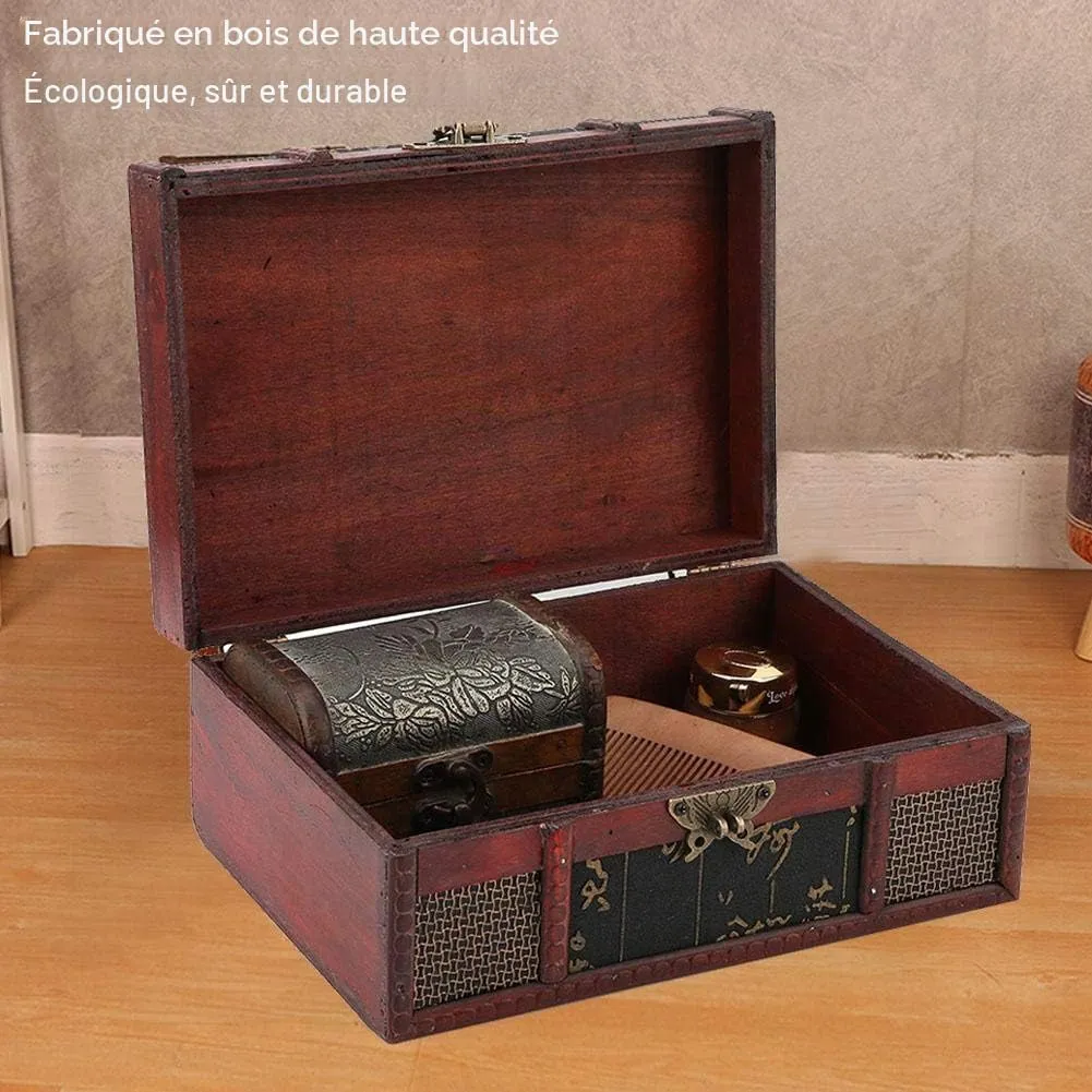 Garosa boîte à bijoux bois vintage #1 23 × 16 cm
