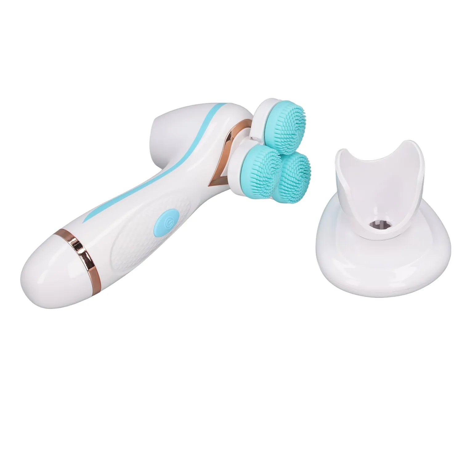 Garosa brosse nettoyante visage électrique bleue 3 têtes USB